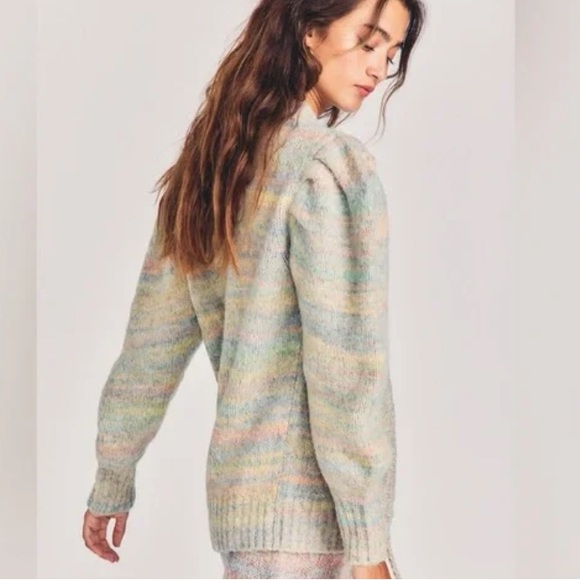 LoveShackFancy Wilford Boyfriend Cardigan in Autumn Rainbow Size S - Picture 5 of 16